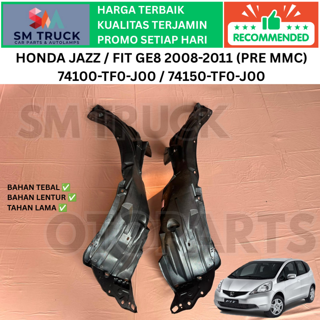 ฝาครอบบังโคลนภายในสําหรับ HONDA JAZZ FIT GE8 2008 2009 2010 2011 2012 2013 S RS ใหม่ OEM นําเข้า