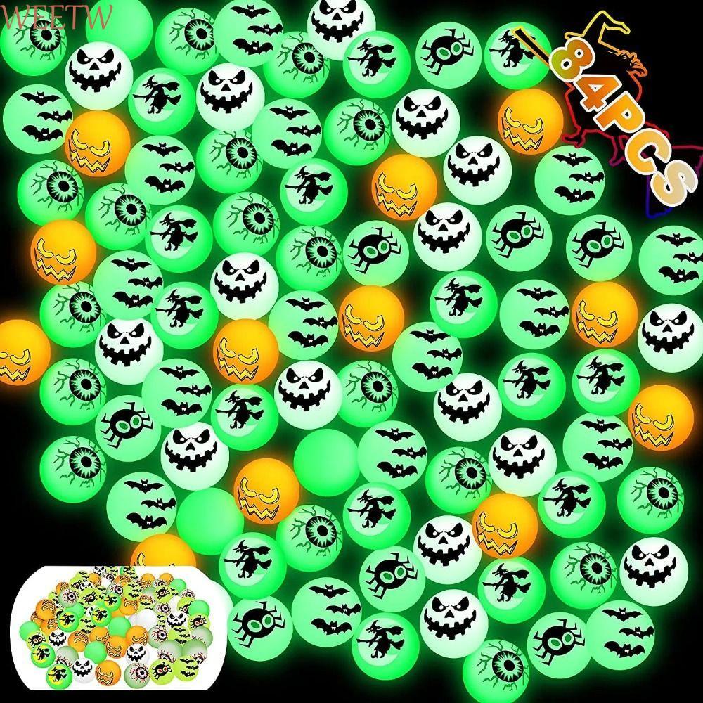 WEEKW 10 ชิ้น/เซ็ต Halloween Bouncy Balls, Stretch Eyeballs น่ากลัว Bouncy Eyeball, น่ากลัวสนุก Glow