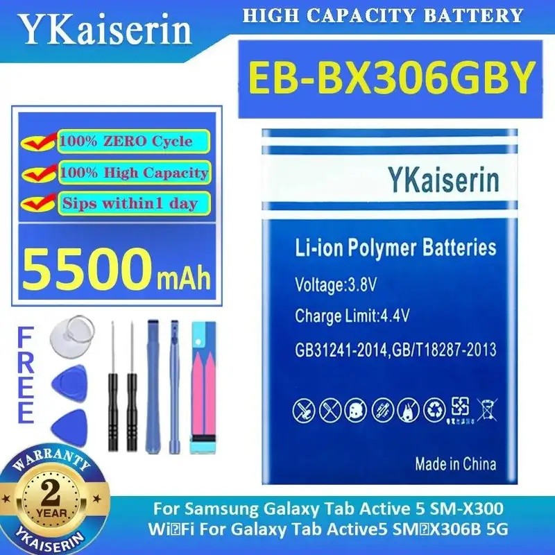 5500mAh EB-BX306GBY แบตเตอรี่แท็บเล็ตติดทนนานสําหรับ Samsung Galaxy Tab Active 5 SM-X300 Wi-Fi สําหร