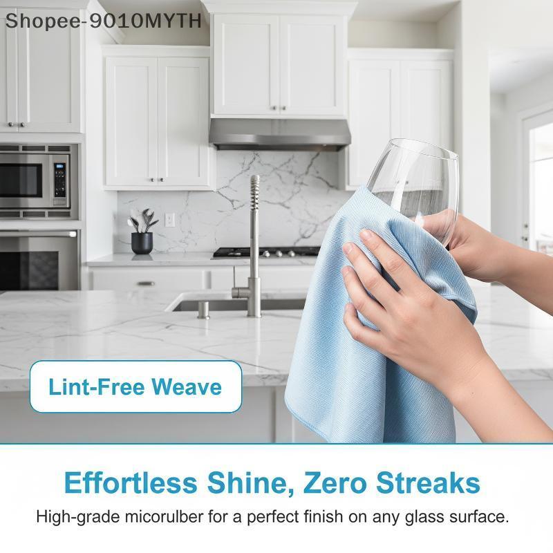 [kas] Lint Free Thien ผ้าทําความสะอาดไมโครไฟเบอร์นุ่มดูดซับไม่ขูดผ้าขนหนูสําหรับจานแก้วภายในรถทําควา