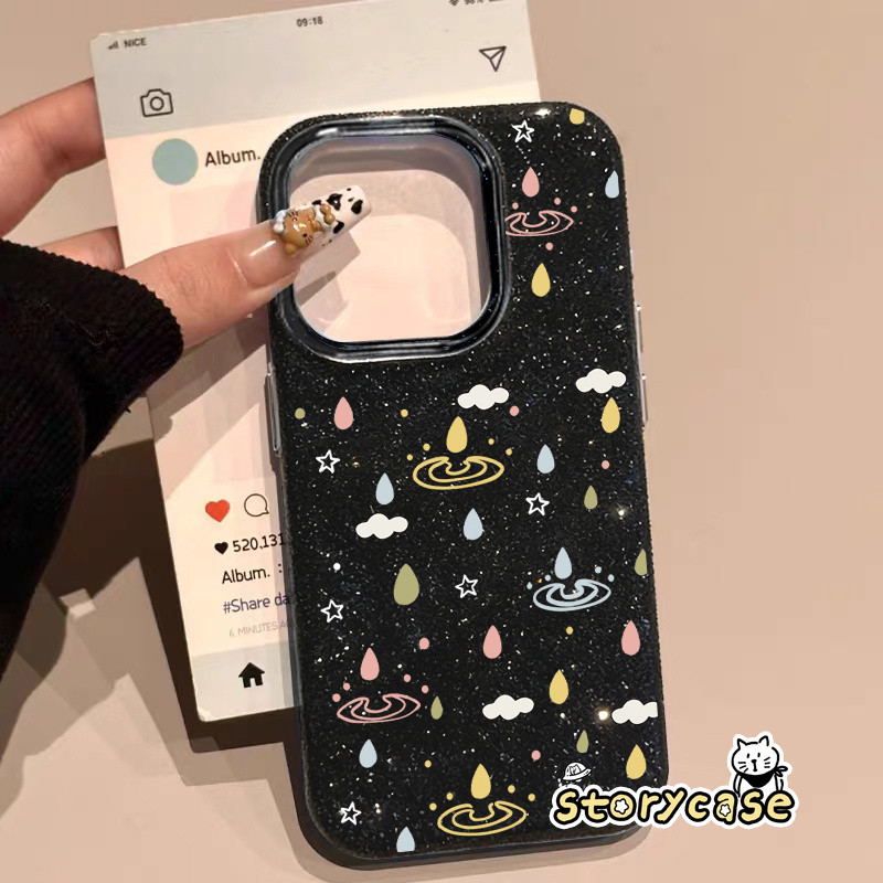 เคสโทรศัพท์กลิตเตอร์ ลายเมฆ ดาว หยดน้ำ OPPO Reno 11F 16F 15F 13 16 8T 5 11 5F 10 12 13F 12F 5z 6 6z 14 14F 15 Reno 15Pro