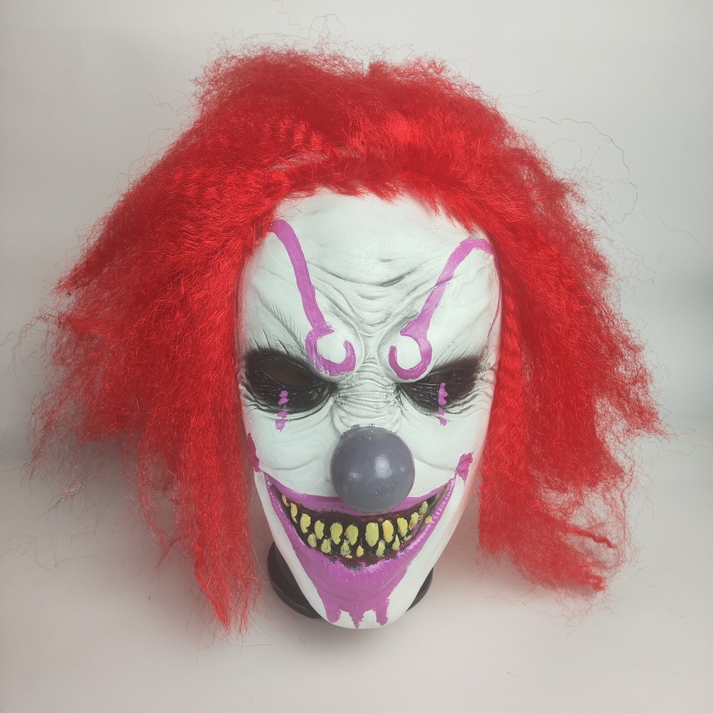Red Spirit Clown Mask Spirit Hooded Clown Headgear ฮาโลวีนสยองขวัญแต่งหน้า Buddha Velcro Mask