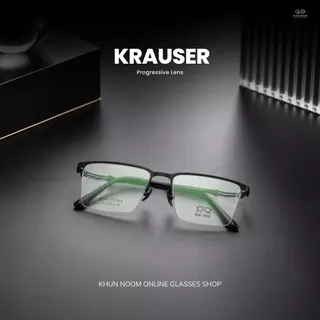 แว่นสายตายาวเลนส์โปรเกรสซีฟเลนส์ ไร้รอยต่อ รุ่น krauser คราวน์เซอร์ T-1123 เลนส์มองได้ 3 ระยะไร้ลอยต่อ