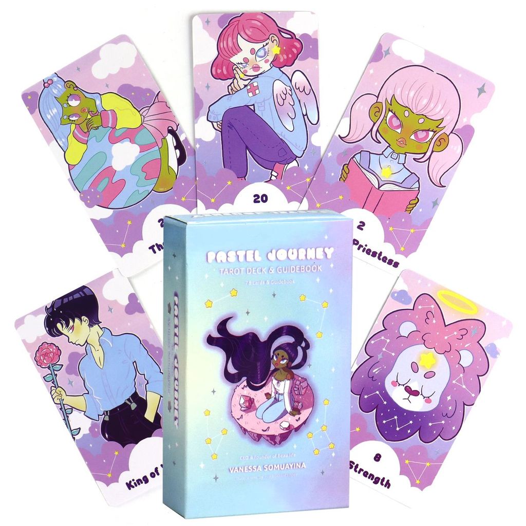 [คลังสินค้าพร้อม] 10.3 * 6 ซม. Pastel Journey Tarot เกมกระดานภาษาอังกฤษการ์ดเกม Pastel Journey Tarot