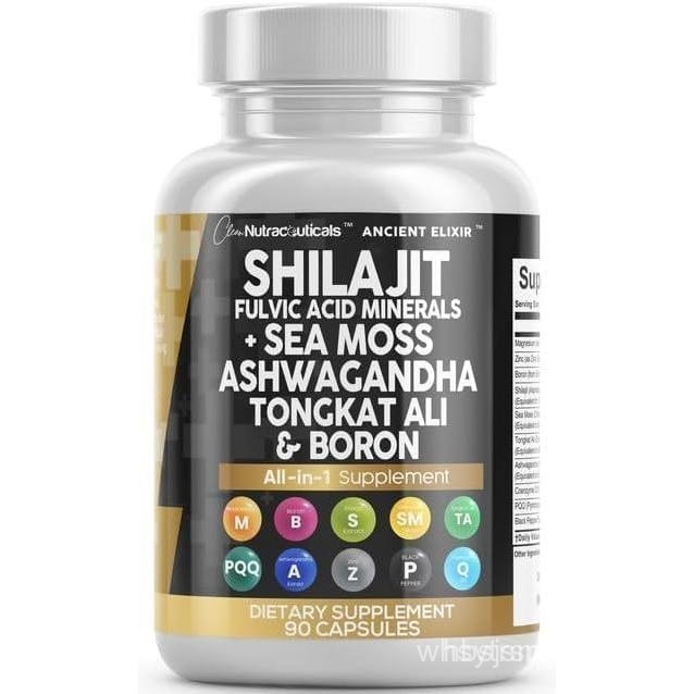 CleanNutraceuticalsShilajitforMenwithSeaMoss,TongkatAli,Ashwagandha,Boron,Zinc,Coundha,Resin,CoQ10,P