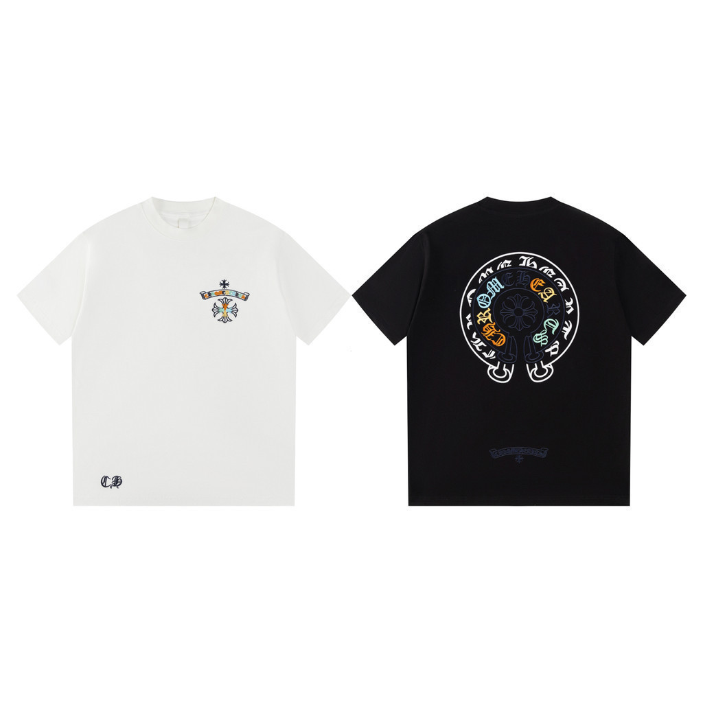 Chrome Hearts/Chrome Hearts ผู้ชายผู้หญิงเสื้อยืดพิมพ์ลายเสื้อยืดลําลองคู่ Casual Top EQLY