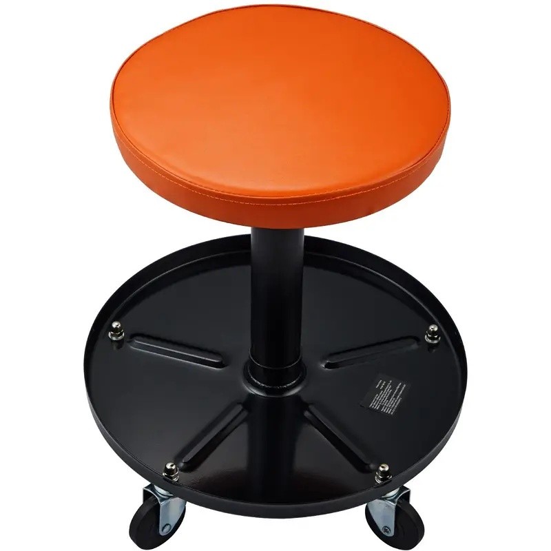 สตูลช่าง, 250 LBS Rolling Pneumatic Creeper Garage/Shop Seat, ปรับความสูงได้ 22 In-28 ในเบาะ Rolling
