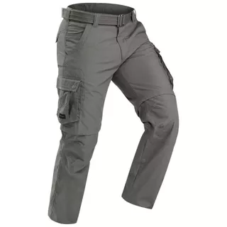 Decathlon Men’S Convertible Travel Trekking Cargo Trousers กางเกงทรงคาร์โก้ถอดขาได้ด้วยซิปผู้ชาย รุ่น Travel 500 - Green