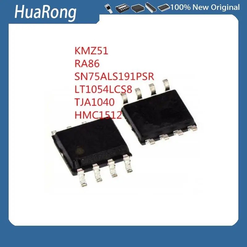 5 ชิ้น/แบทช์ KMZ51 RA86 S530 SN75ALS191PSR V191 LT1054LCS8 LT1054L TJA1040 HMC1512 SOP8