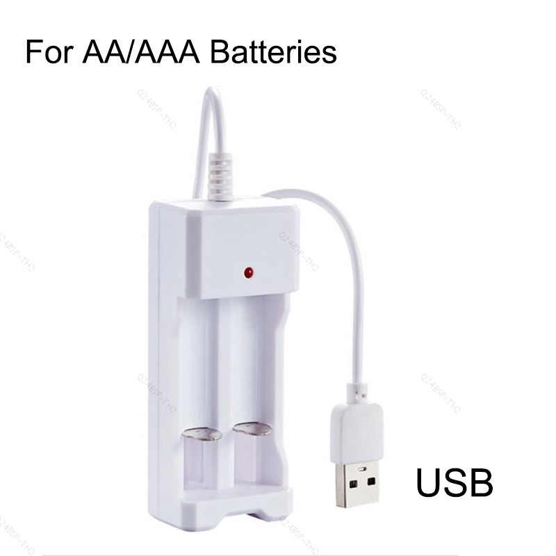 Universal 2 Slot เครื่องชาร์จแบตเตอรี่ปลั๊ก USB สําหรับ AA/AAA แบตเตอรี่ชาร์จอุปกรณ์เสริม TH24B2