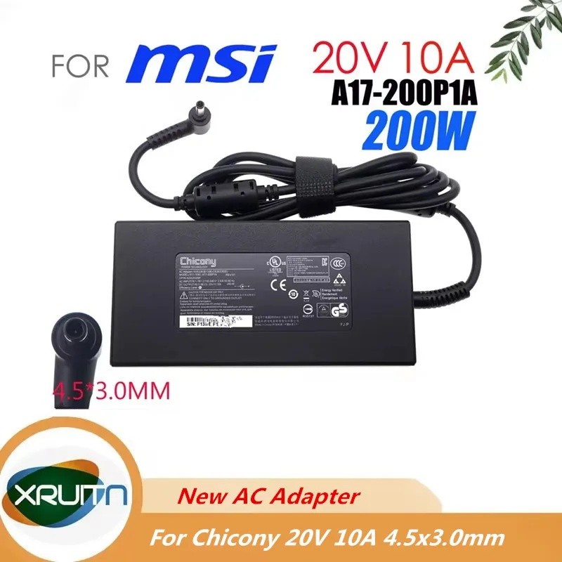 ของแท้ OEM Chicony 20V 10A 200W A21-200P2B A200A022P แล็ปท็อปอะแดปเตอร์ AC สําหรับ MSI Stealth 14 สต