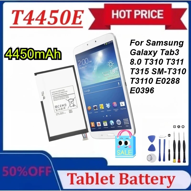 ใหม่ T4450E 3.8V 4450mAh สําหรับ Samsung Galaxy Tab3 8.0 T310 T311 E0288 T315 E0396 SM-T310 T3110 คว