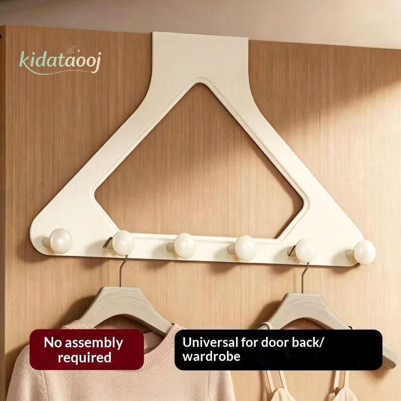 [KIDA] Over Door Punch Free Clothes Hooks Traceless Non Damage Hanger Ra สําหรับ Coats หมวกกระเป๋า Apartment Organization