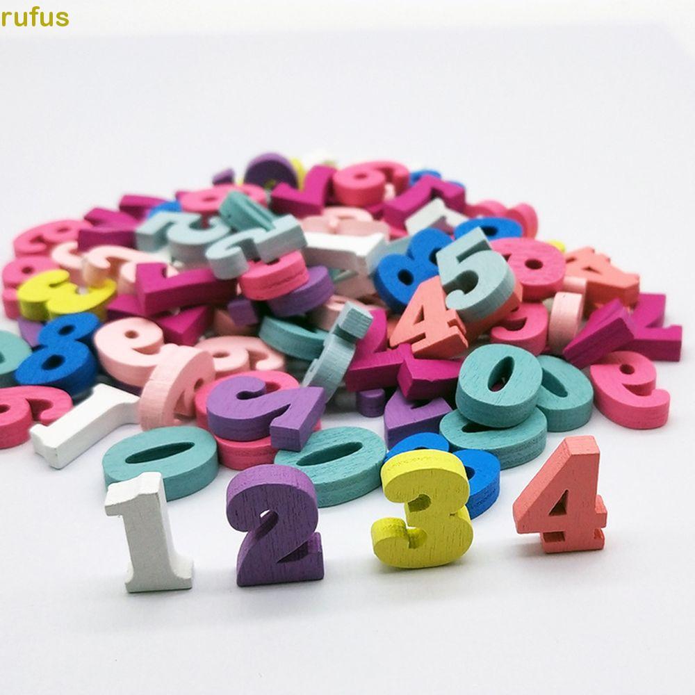 RUFUS ตัวเลขตัวอักษรหัตถกรรมไม้ตกแต่งบ้าน