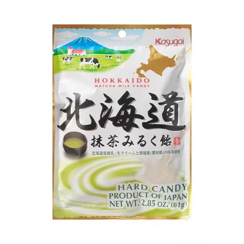 ญี่ปุ่นนําเข้า Kasugai Hokkaido Matcha Milk Flavour Candy 81g ขนมญี่ปุ่นบรรจุหีบห่อ 8-88v