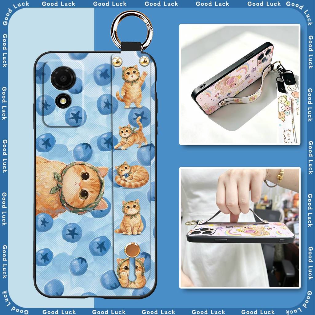 อะนิเมะป้องกันฝุ่นเคสโทรศัพท์สําหรับ TCL 501/T433D ทนทานเรขาคณิตกันกระแทกผู้ใหญ่ Lanyard Anti-knock 