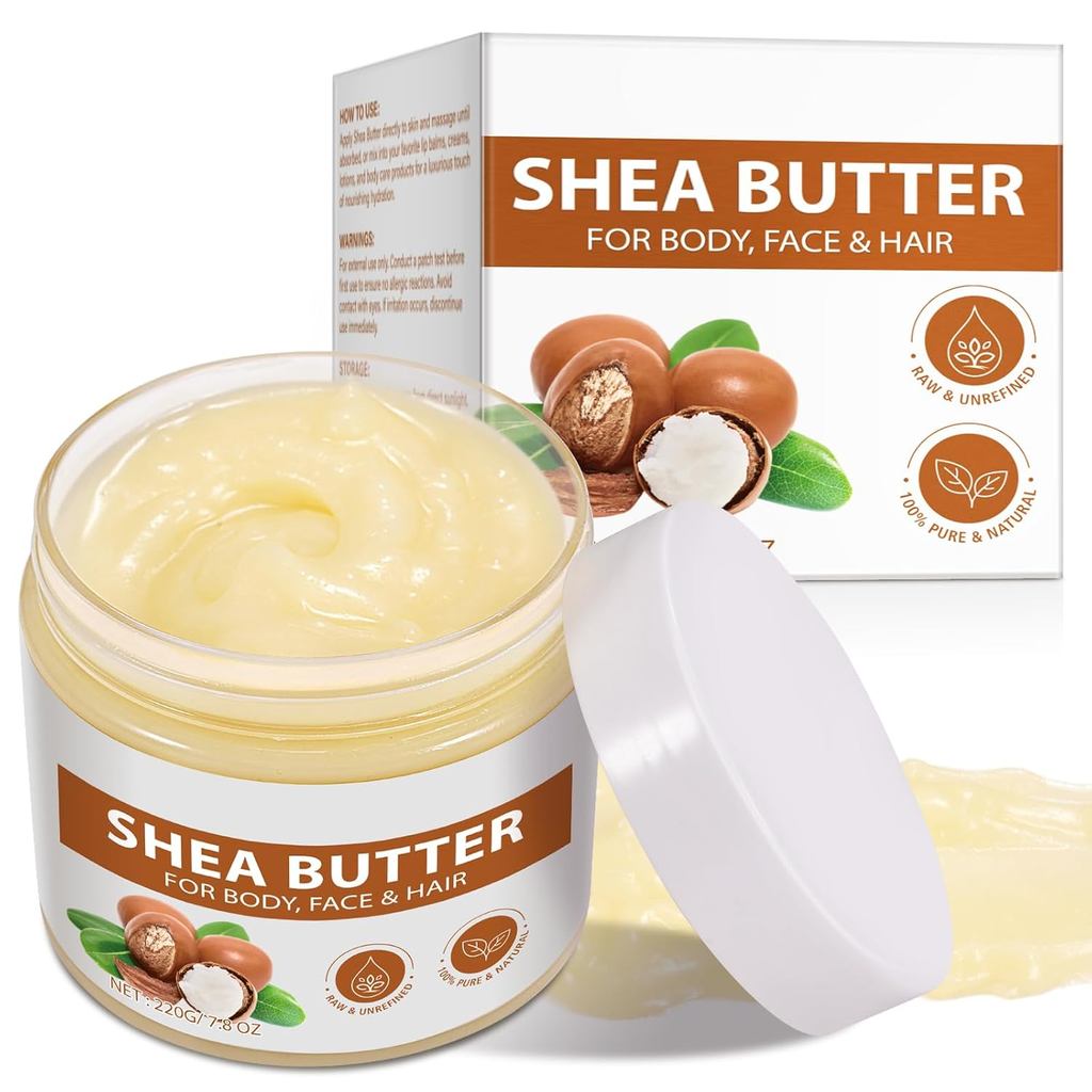 Shea Butter Raw Organic, Natural Raw Unrefined Shea Butter Hand Cream, Moisturizing และ Locking Wate