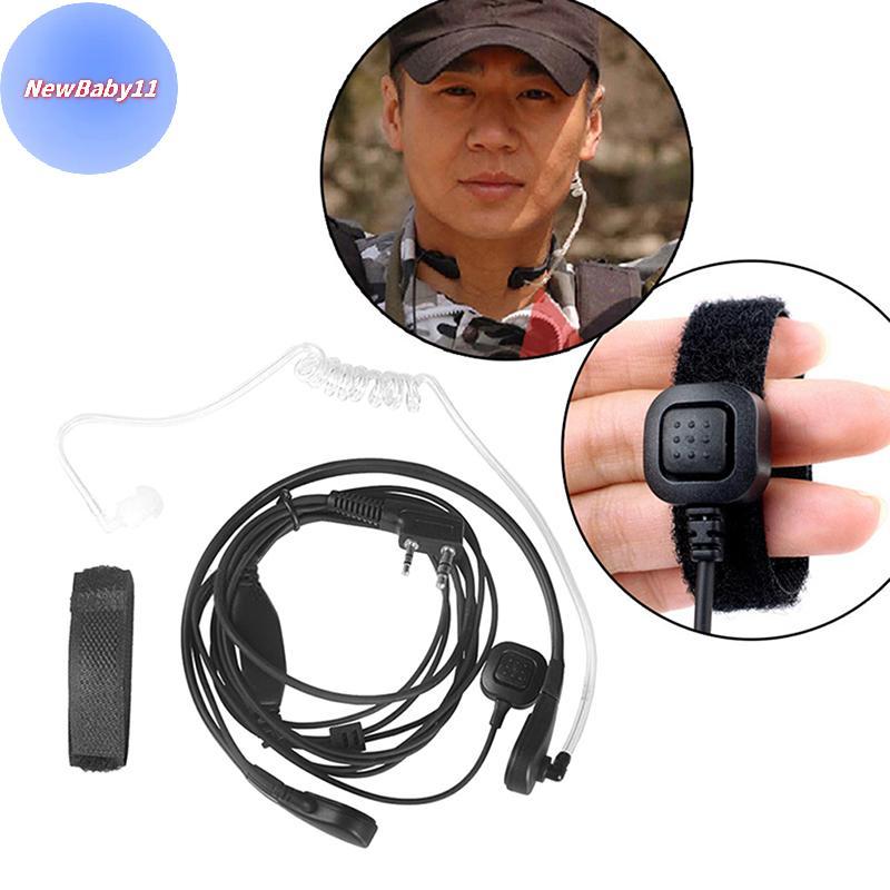 ONEBABY ไมโครโฟนคอ PTT คอไมโครโฟน Covert Acoustic Tube Earpiece ชุดหูฟัง MIC วิทยุอุปกรณ์เสริม Cover