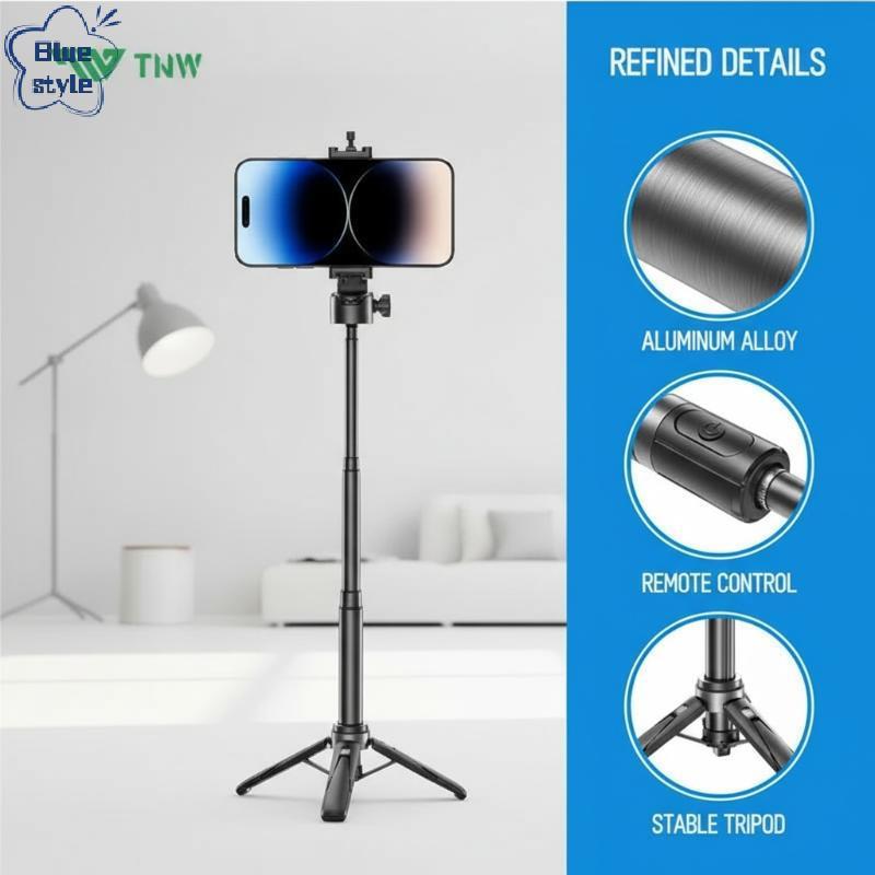 Bluestyle TNW T26 Selfie Sti Mini ขยายโทรศัพท์ Grip ขาตั้งกล้องระยะไกล Vlog วิดีโอใหม่