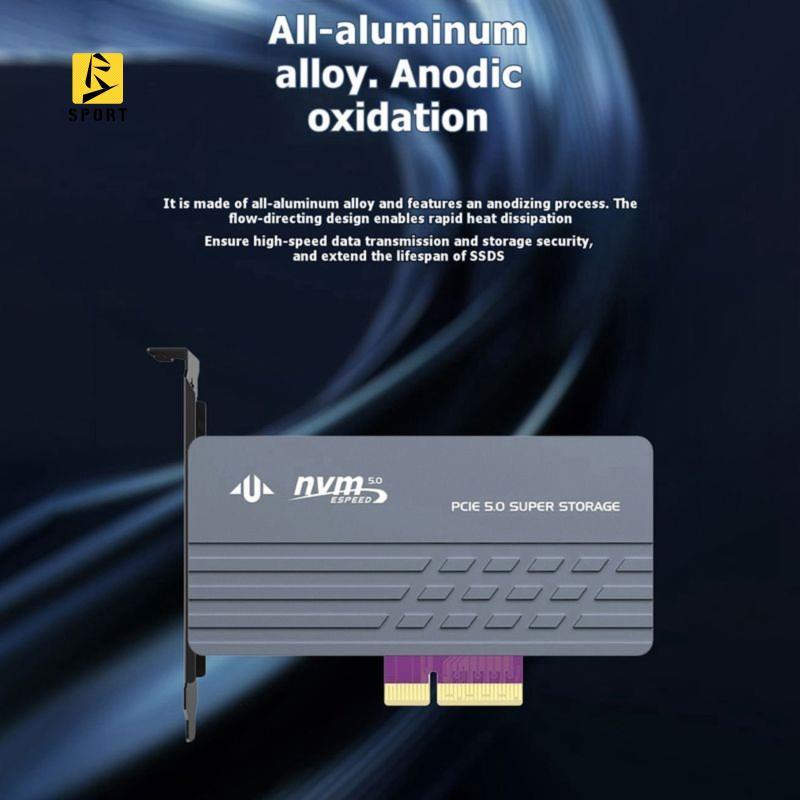 PCIe 5.0 ถึง M.2 NVMe การ์ดอะแดปเตอร์ 128Gbps PCIe 5.0 PCIE X4 ถึง M2 SSD สําหรับ Gen5 SSD