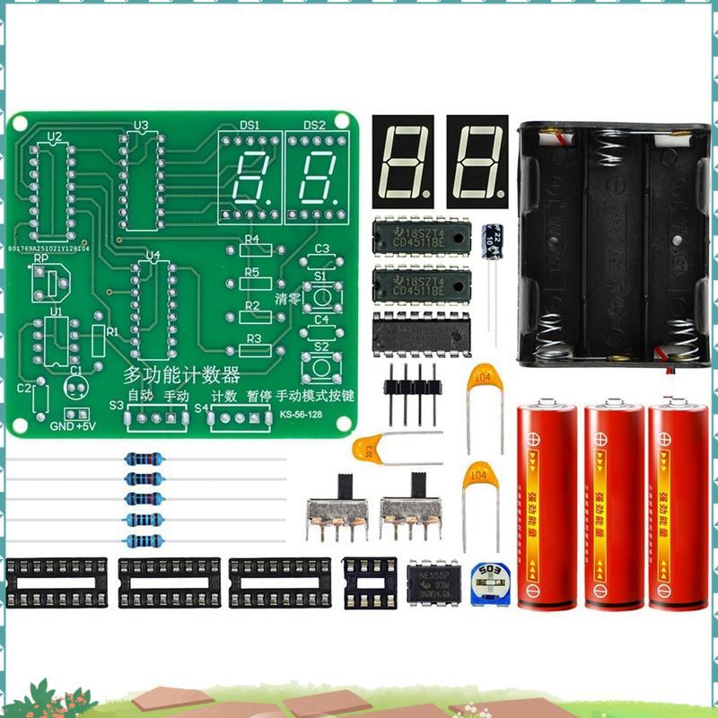 Uejfrdkuwg DIY Counter Circuit Kit DIY การประสานสําหรับทักษะอิเล็กทรอนิกส์การฝึกอบรม DIY Circuit Boa