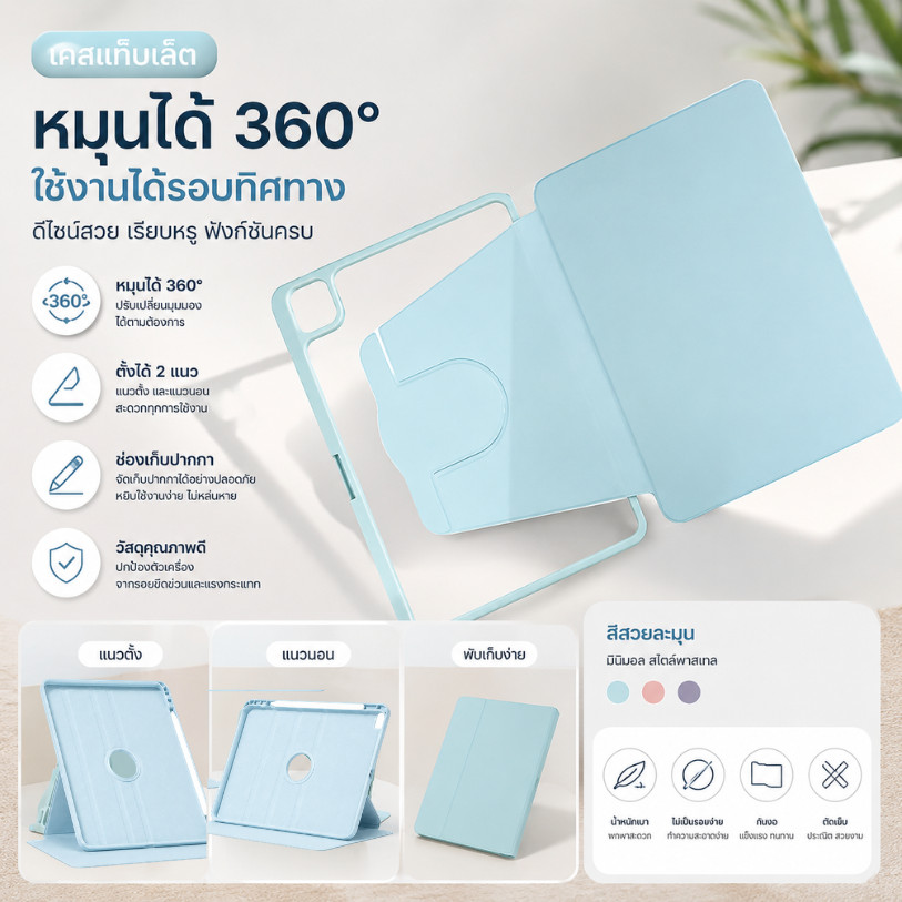(F2-W)เคสแท็บเล็ตSamsungหมุนได้ เคสหมุน360องศา เคสหลังใสSamsung GalaxytapS6LiteS7+/S8+A8S8/S7/S9/S9plus A9/A9plus/S10Fe