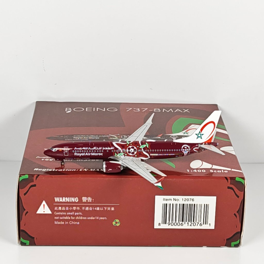 Phoenix 12076 1: 400 Moroccan Airlines B737MAX8 CN-MAX โมเดลเครื่องบินโลหะผสม