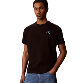 CALVIN KLEIN เสื้อยืดคอกลมผู้ชาย Brushstroke Monologo Graphic ทรง Regular รุ่น 4RG891G UB1-สีดำ