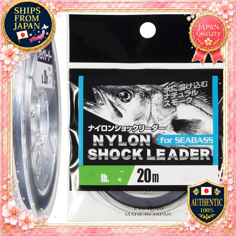 YAMATOYO Shock Leader Nylon Shock Leader for Sea Bass 20m 4号 16lb Natural Smoke