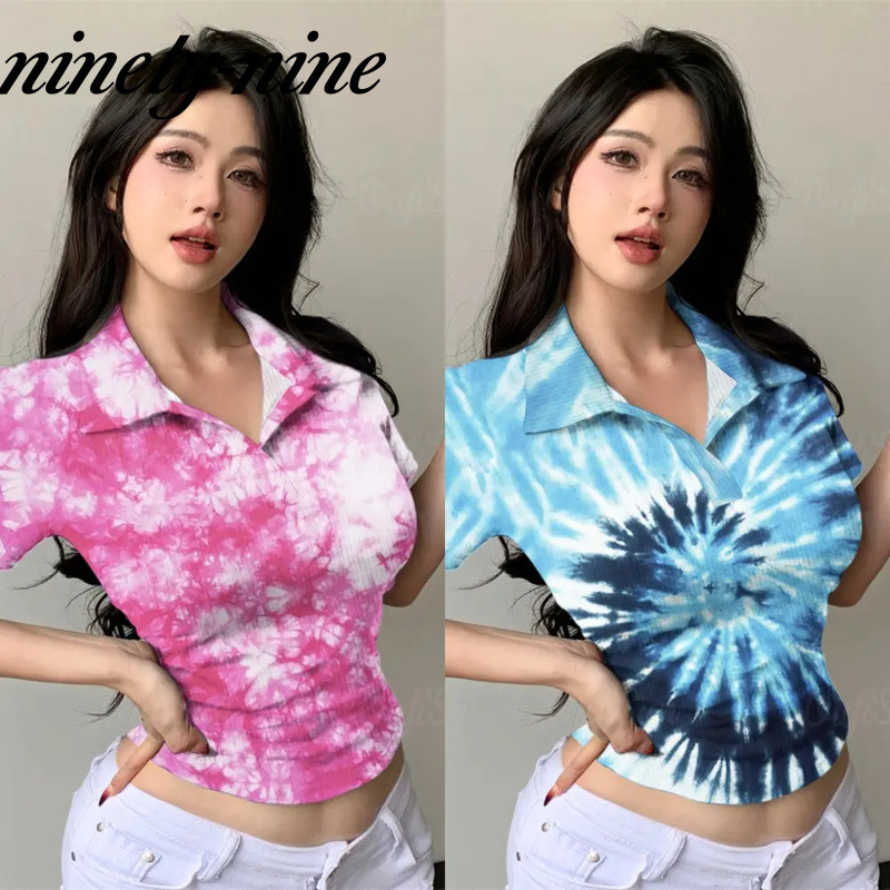 2026 แฟชั่น Y2K Aesthetics Ladies Polo Short Top 3D Short Sleeve Slim-fit Street Style