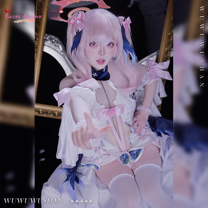 Blue Archive Shimoe Koharu Cosplay Costume Pure White Oath Shimoe Koharu Sexy Dress Halloween Costum