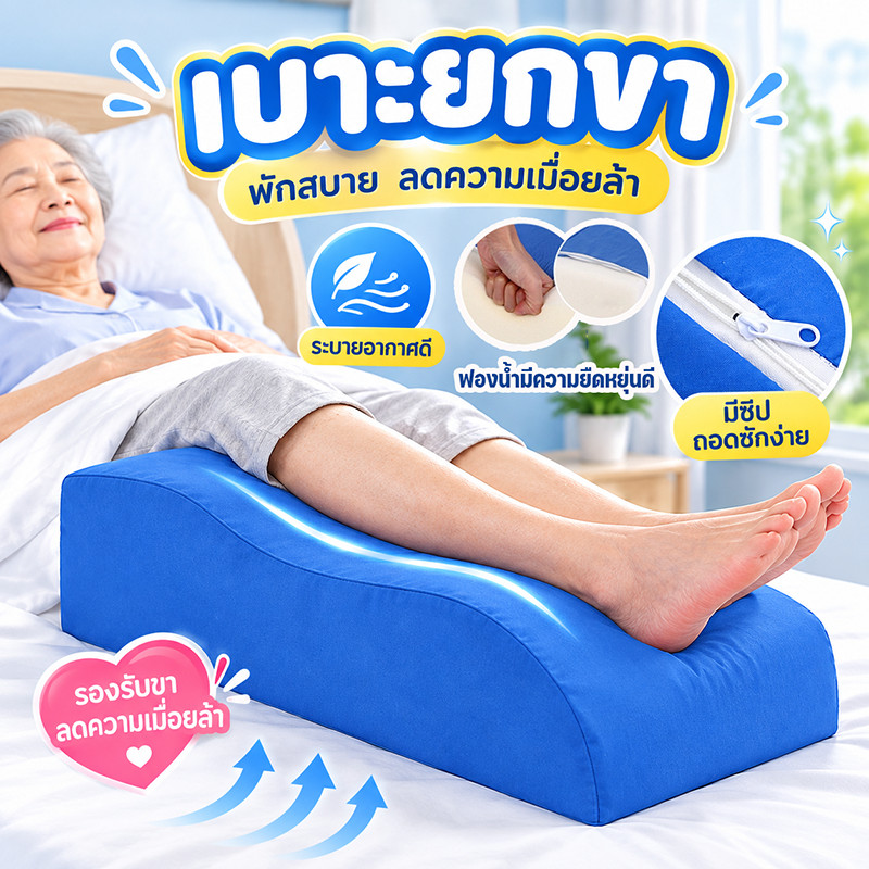 เบาะแผ่นรองขารั เบาะยกขา ฟองน้ำแน่น ระบายอากาศ ถอดซักได้ การดูแลที่บ้าน เหมาะสำหรับผู้สูงอายุที่นอนเตียง และผู้ตั้งครรภ์