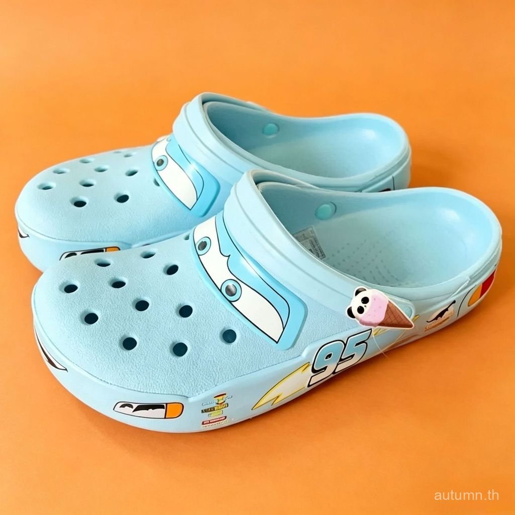 GLF7 cross McQueen 95 รถยนต์สุภาพสตรีหลุมรองเท้าผู้ชายรองเท้าแตะรถยนต์ Lightning McQueen