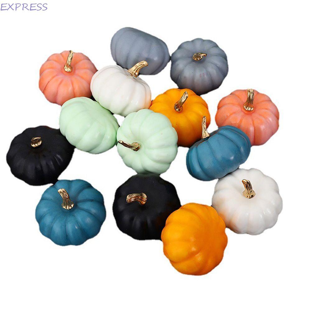 EXPRESS ฟักทองประดิษฐ์โฟม 7.8 ซม.เครื่องประดับ DIY Craft Home Decor Party Fall Harvest Decor