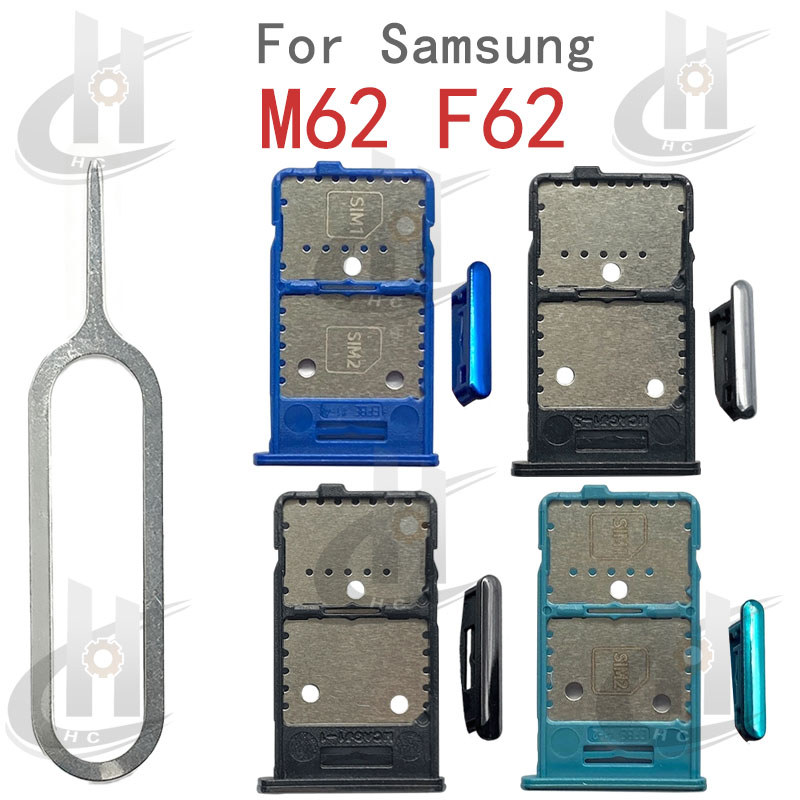 สําหรับ Samsung Galaxy M62 F62 ซิมการ์ดถาดผู้ถือช่องใส่การ์ด Reader SD Slot อะแดปเตอร์อะไหล่