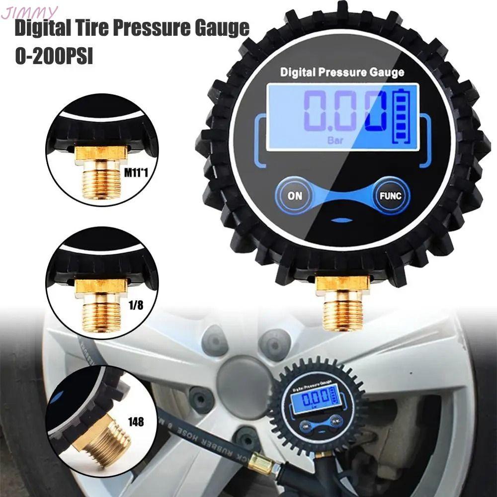 JIMMY Digital Tyre Pressure Gauge, Precision Portable LCD Manometer Pressure Gauge, Check Tool 4 Tyr