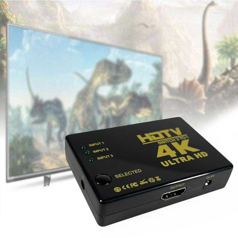 Duorem HDMI Switcher Splitter 3 พอร์ต 4K x 2K Ultra HD พร้อมรีโมท - SY-301