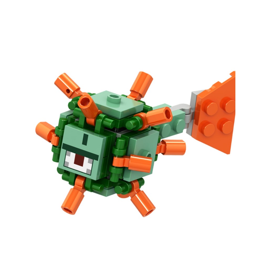 Minecraft ประกอบบล็อกตัวต่อโบราณ Guardian Iron Puppet Withered Lava Cube Evil Spirit Minifigure Educ