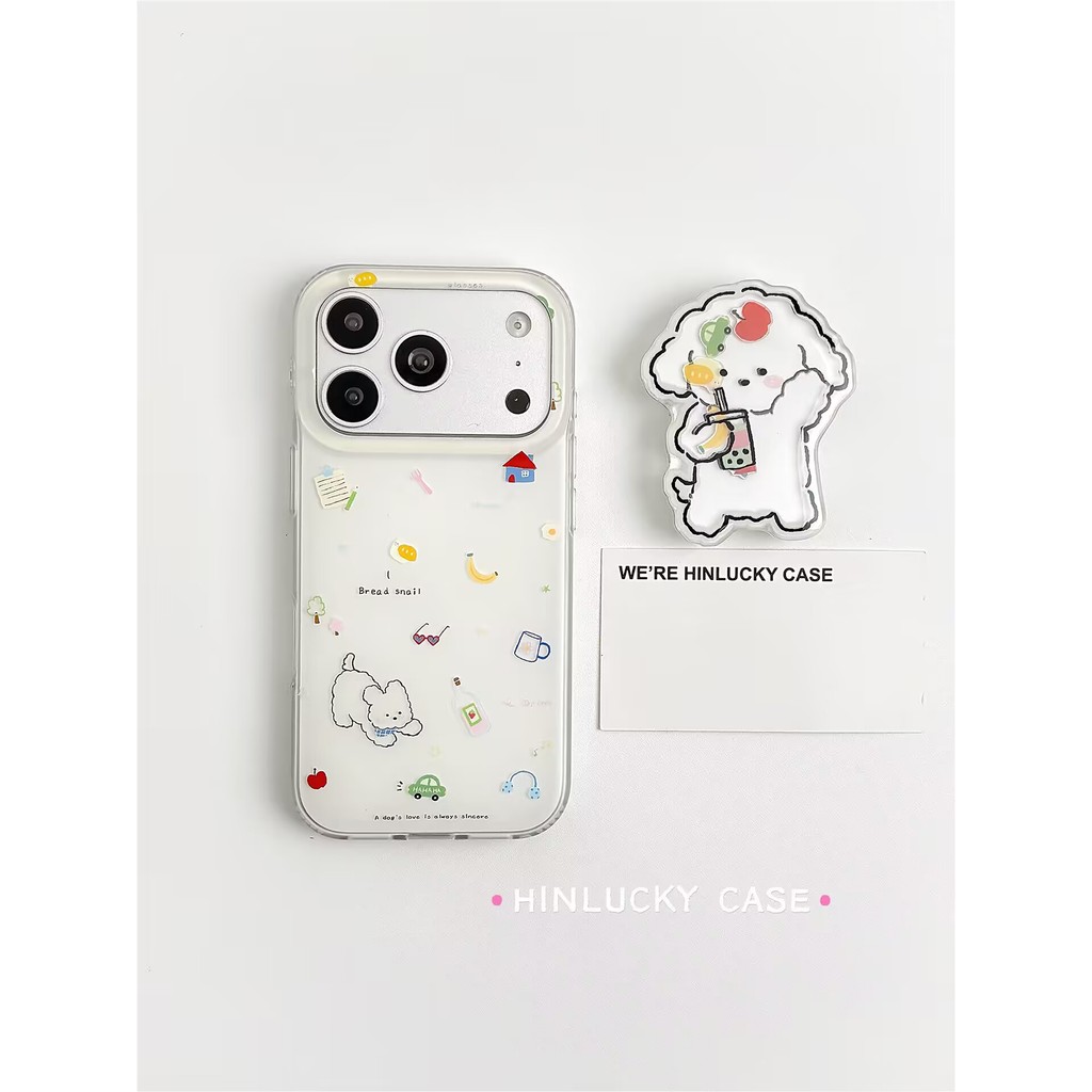 Ins Simple Puppy Shaking Music Stand OPPO Find X8 X9 Reno15 Reno16 Reno13 Reno14 F Pro เคสโทรศัพท์ป้
