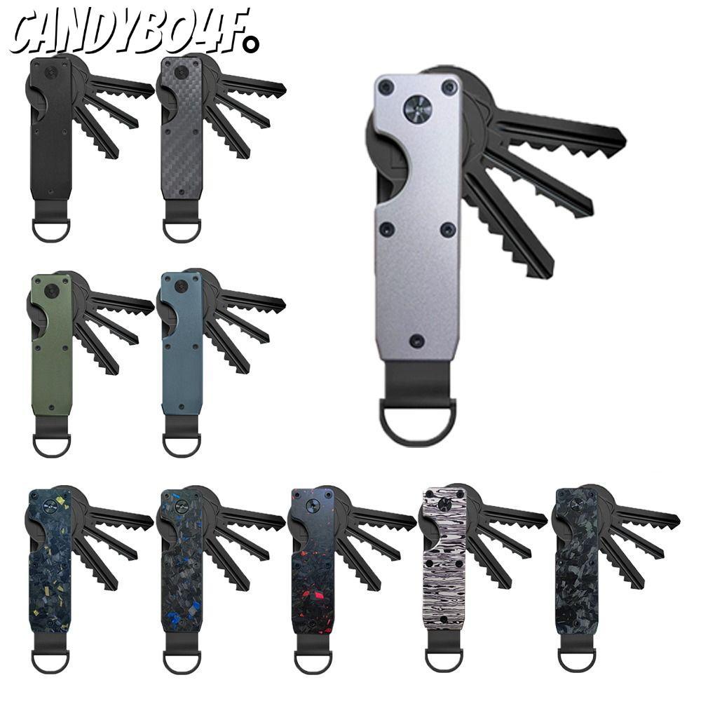 CANDYBO4F Key Organizer,โลหะ Minimalist Key Holder,สมาร์ทถือ 2-6 คีย์พร้อมไขควงคีย์กระเป๋าสําหรับคีย