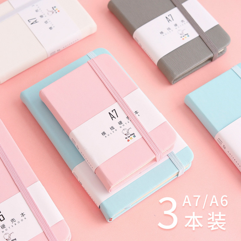 Kaba Bear A6/A7 สมุดโน๊ตขนาดเล็ก 3 แพ็คสาวน่ารัก Simple Creative College Student High School Junior 