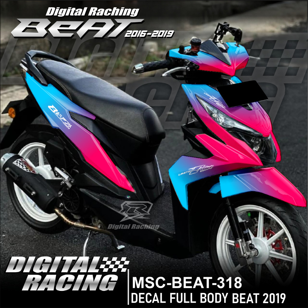 318 รูปลอก Beat Fi Esp Street 2016-2019 - รูปลอกเต็มตัวแบบกําหนดเอง Beat 2019