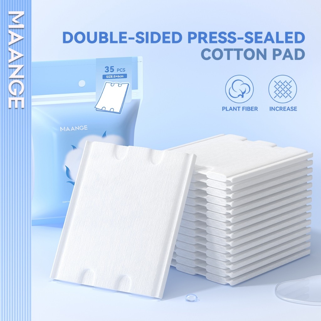 MAANGE สําลีแผ่น Dual-Effect – ทําความสะอาดโซนสองด้านที่นุ่มและเรียบเนียน, ปิดผนึกสี่ด้านไม่มีขุย PA9