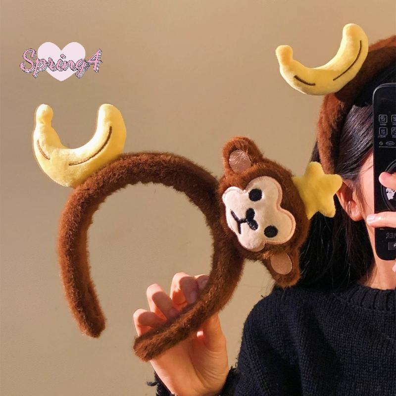 <Spring4>การ์ตูนสัตว์S Soft Faux PlushลิงHairbandน่ารักกล้วยผมHoopสําหรับสาวเด็กคอสเพลย์อุปกรณ์เสริมNice