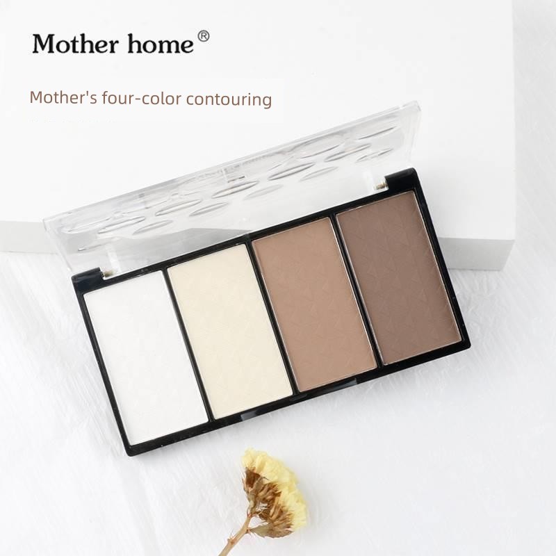 contour คอนทัวร์ Mothers Home Four-Color Contouring Plate Powder Matte Makeup Artist Nose Shadow Whi