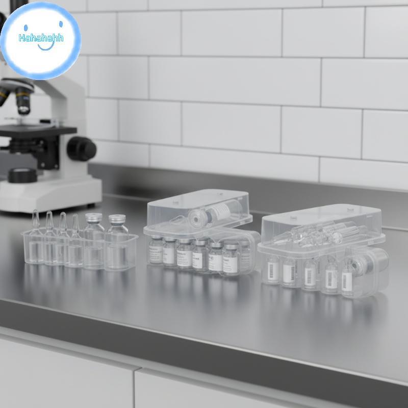 Haha 4/10 ชิ้น Staable พลาสติก Microtube กล่องเก็บ 3ML 2/4/6/24-Slot Vial Storage Case Clear ตู้แช่แ