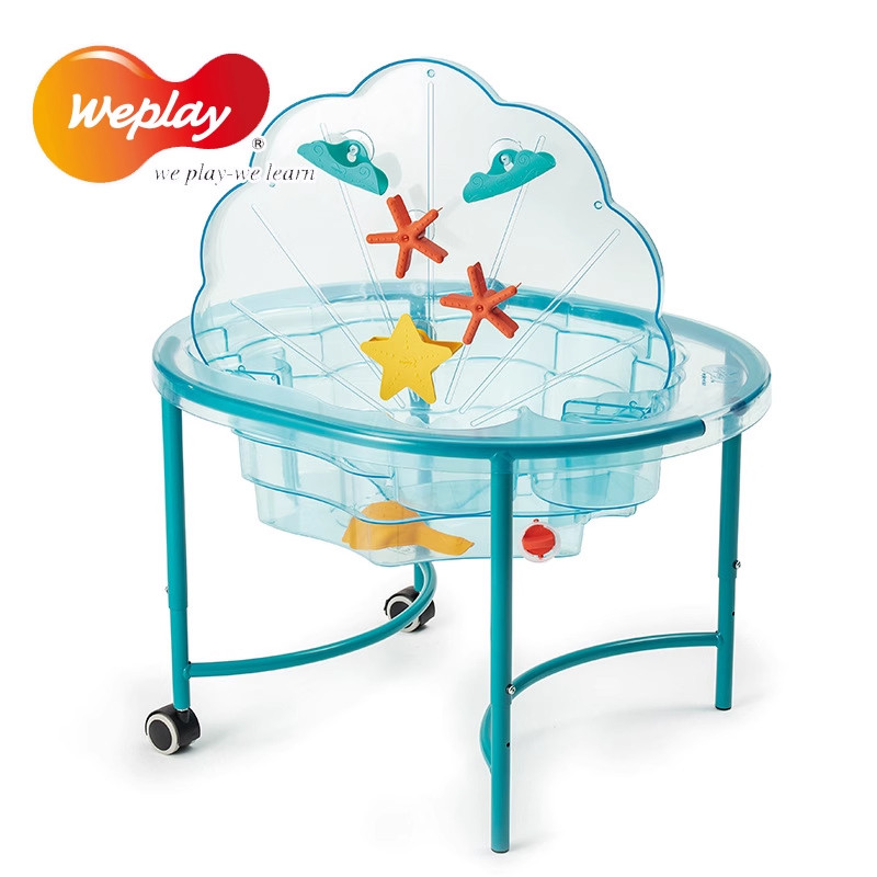 ไต้หวัน WEPLAY ตุ๊กตาคริสตัลสี Shell Sandbox ของเล่นเด็กในร่มกลางแจ้งโต๊ะทรายเก็บเกมตาราง Dual ใช้
