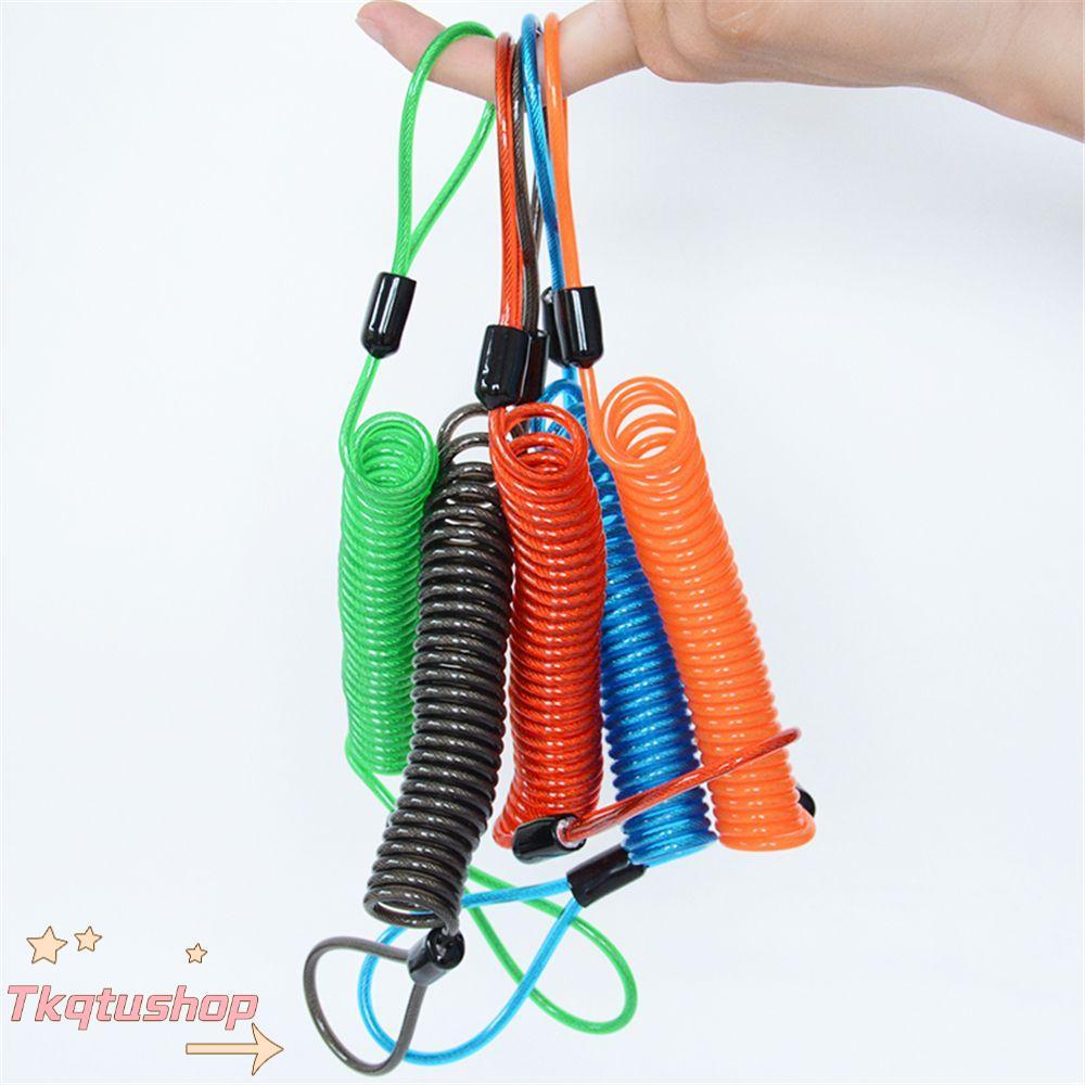 IMIHAN1 2.5m Bold Spring Cable Scooter Motorcycle Safety Bike Tool Helmet Wire