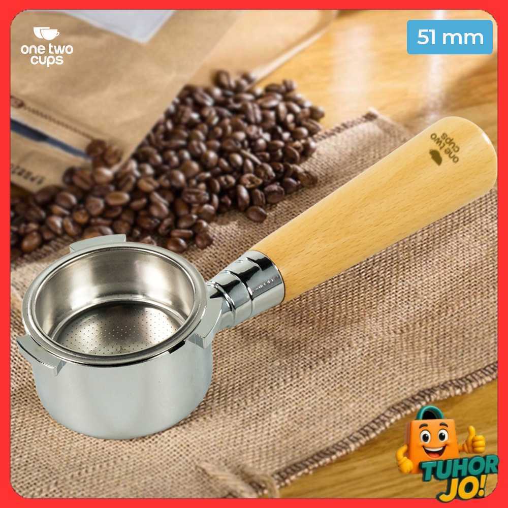 One Two Cups Bottomless Naked Portafilter Stainless 51mm for Delonghi - EC680