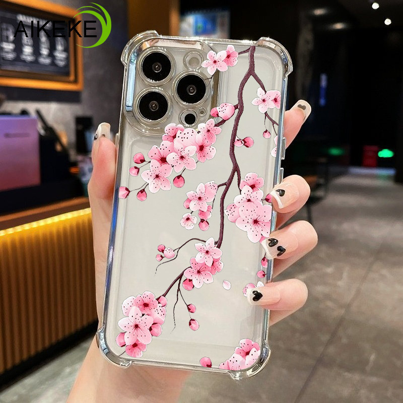 SAMSUNG น่ารักดอกไม้สีชมพูเคสโทรศัพท์สําหรับSamsung Galaxy A07 A06 A05 A05S A04 A04E A03 Core A03Sหม